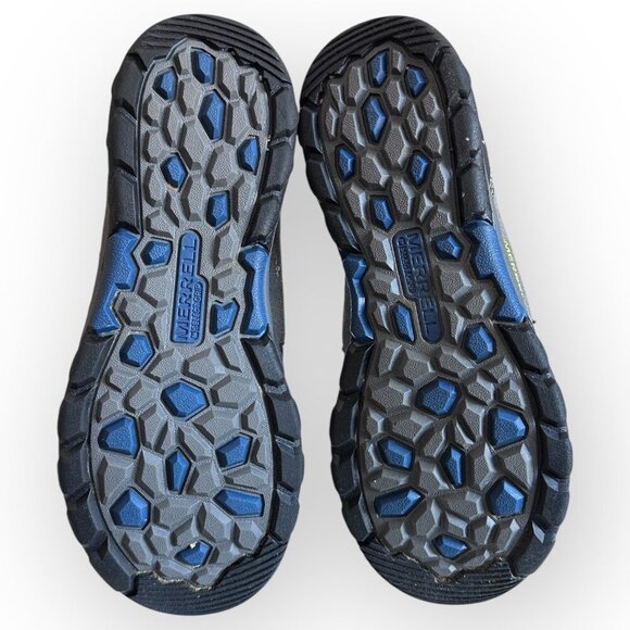 Merrell Capra Mid Waterproof Hiking Boots Blue Gray Little Boys Youth Size 4 - Picture 10 of 11